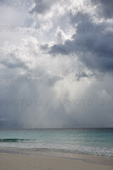 Beach under overcast sky