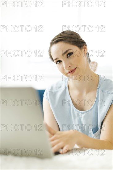 Woman using laptop