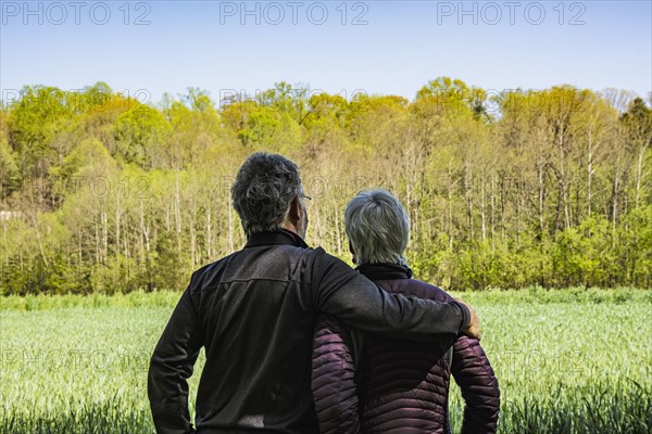 Mature couple in field