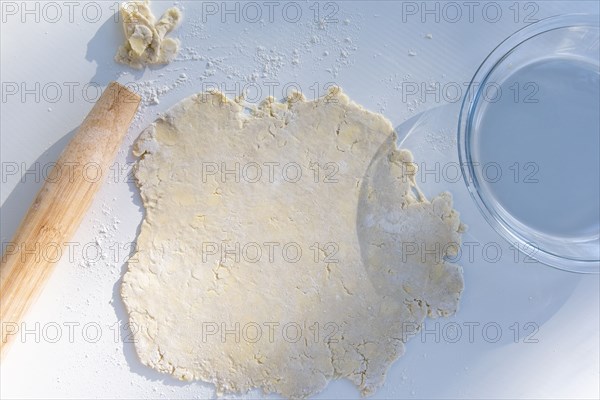 Pastry with rolling pin and bowl