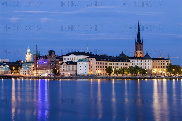 Skyline at sunset in Stockholm, Sweden