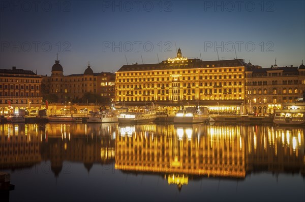 Skyline at sunset in Stockholm, Sweden