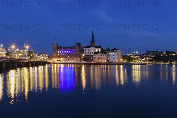 Skyline at sunset in Stockholm, Sweden