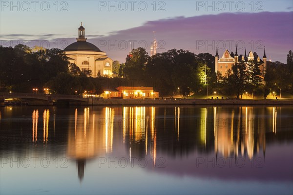 Skeppsholmen Church at sunset in Stockholm, Sweden