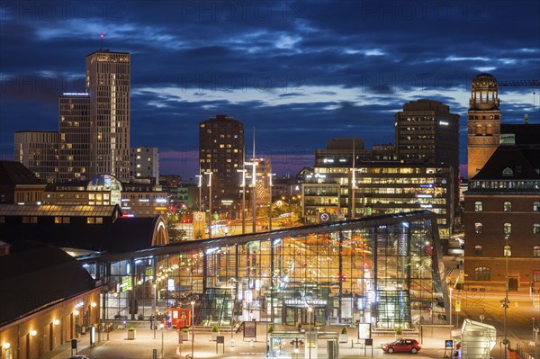 Cityscape at night in Malmo, Sweden