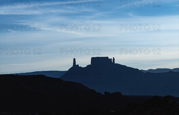 Silhouette of buttes in Arches National Park, Utah