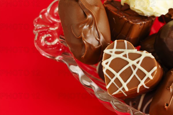 Variety of chocolates on bowl