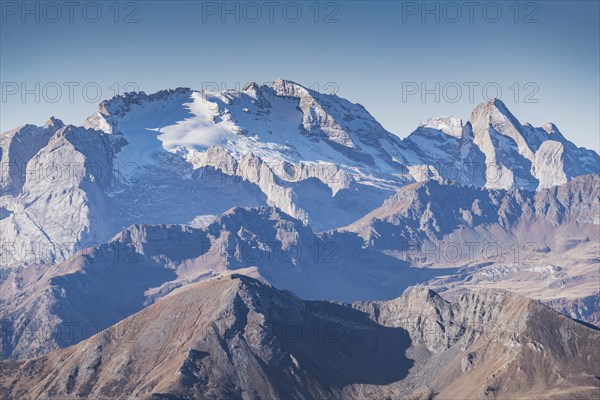 Snowcapped mountain in the Dolomites, South Tyrol, Italy