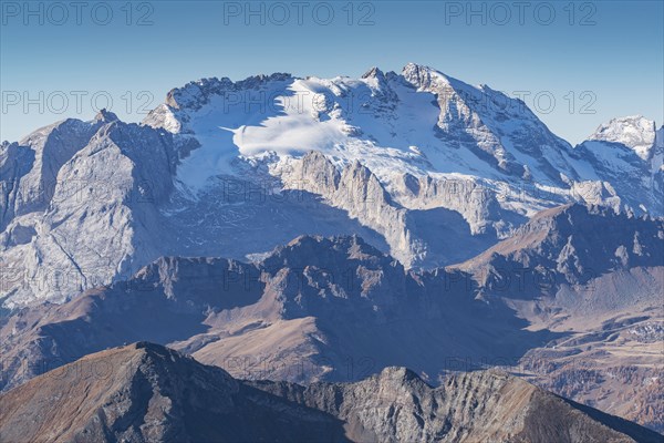 Snowcapped mountain in the Dolomites, South Tyrol, Italy