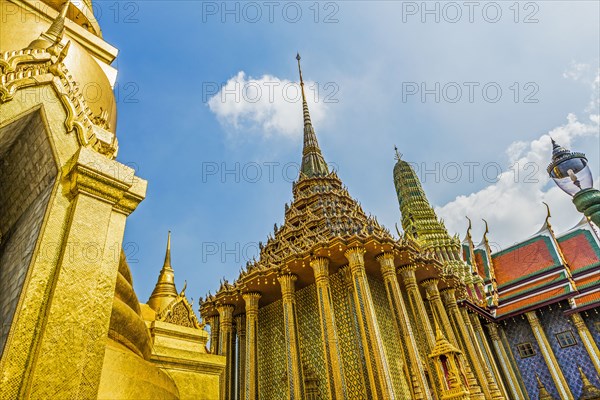 Low angle view of Wat Phra Kaew in Bangkok, Thailand