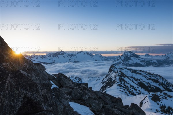 Peaks of Cascade Mountains in North Cascades National Park, Washington State, USA