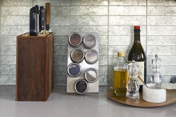 Kitchenware on counter