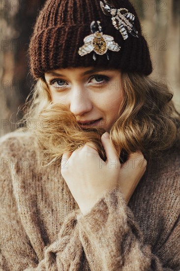 Young woman in wool