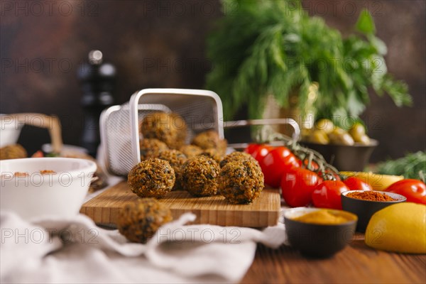 Falafel with ingredients