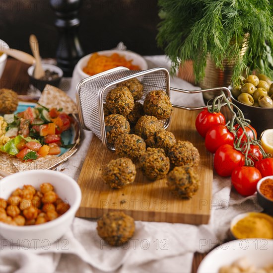 Falafel with ingredients