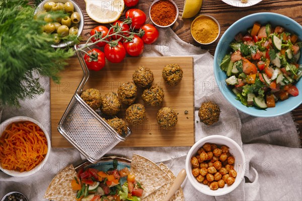 Falafel with ingredients