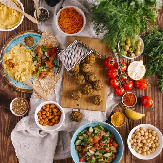 Falafel with ingredients