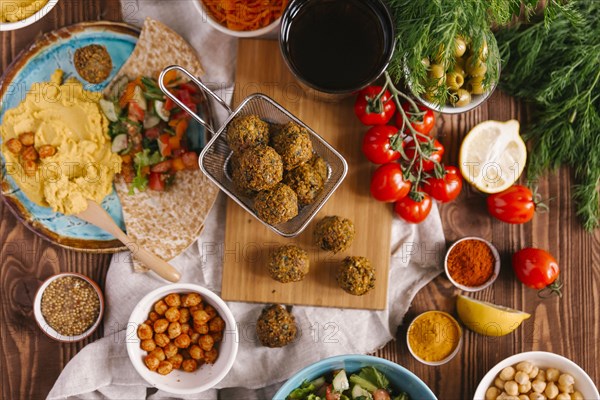 Falafel with ingredients