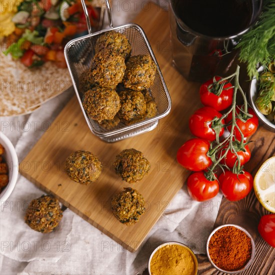 Falafel with ingredients