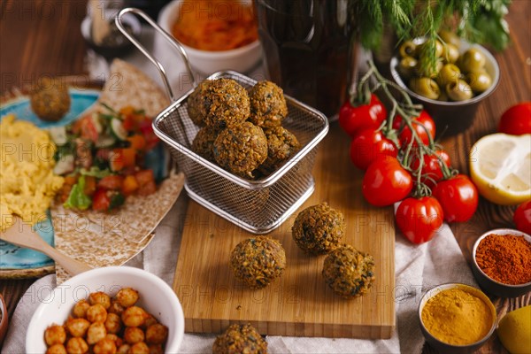 Falafel with ingredients