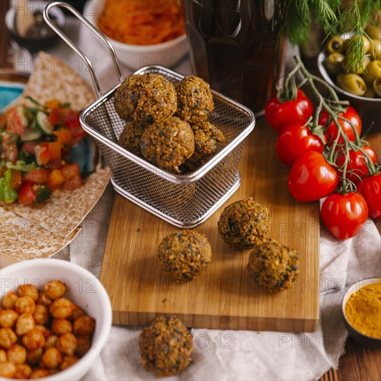 Falafel with ingredients