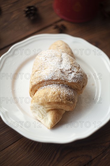 Croissant on plate