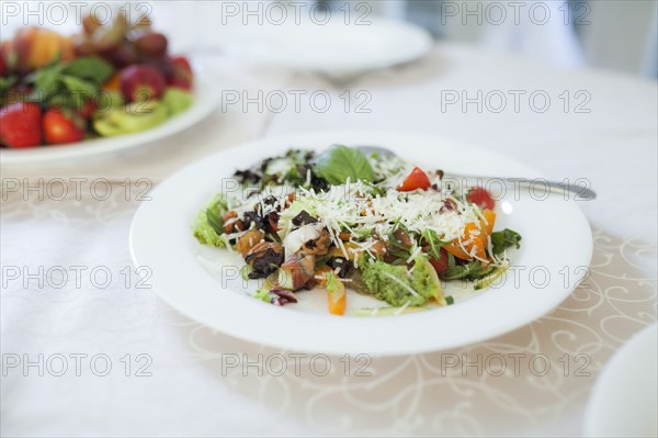 Food on dining table during wedding