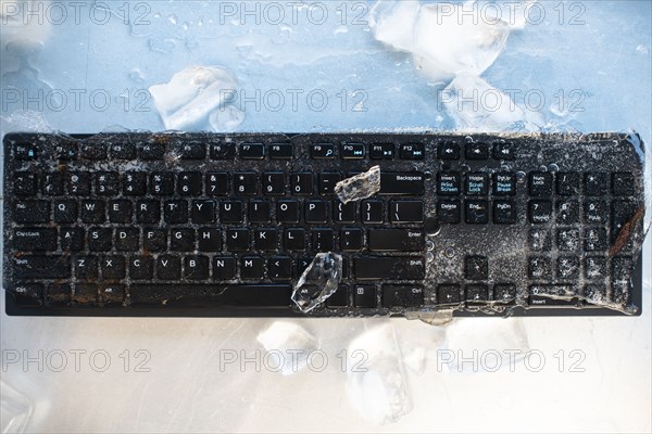 Ice on computer keyboard