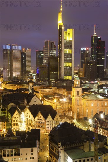 Skyline at sunset in Frankfurt, Germany