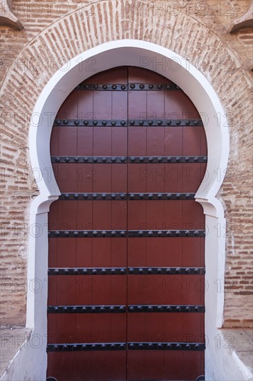 Wooden door of Koutoubia Mosque in Marrakesh, Morocco