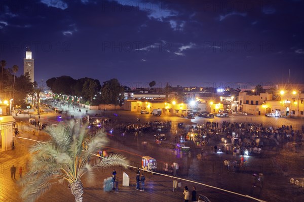 Koutoubia Mosque on Djemma el Fna square at sunset in Marrakesh, Morocco