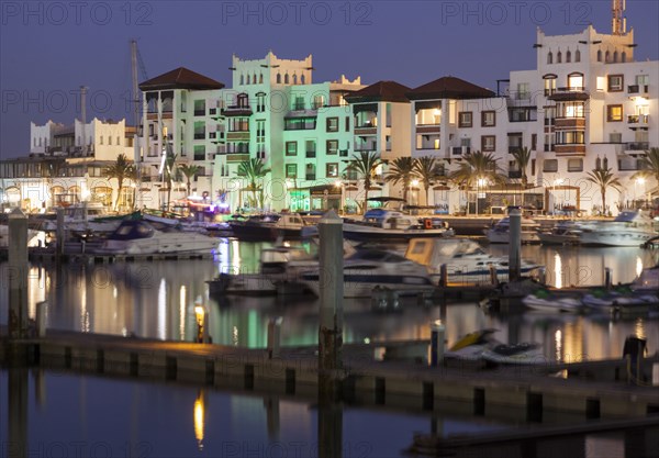 Marina by Agadir at sunset in Morocco