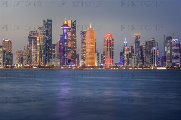 Sunset skyline of Doha, Qatar