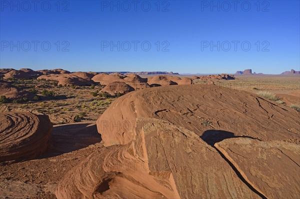 Smooth rock formations in Monument Valley, Arizona, USA