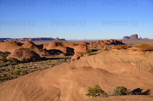 Smooth rock formations in Monument Valley, Arizona, USA