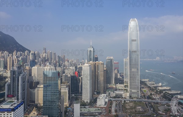 Cityscape with Nina Tower in Hong Kong, China