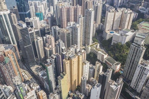 Aerial cityscape of Hong Kong, China