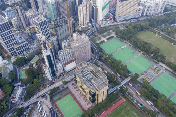 Aerial cityscape of Hong Kong, China