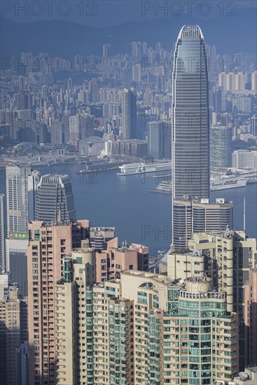 Cityscape with Nina Tower in Hong Kong, China