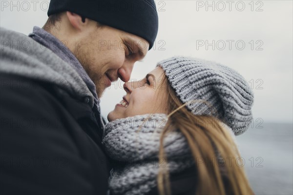 Young couple wearing warm clothing