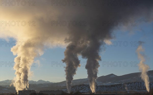 Smoke from factories in Colorado, USA