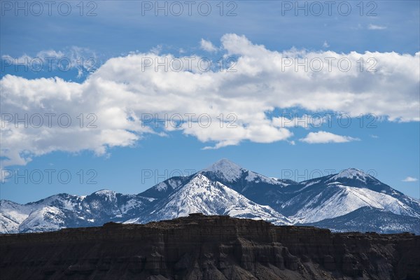 Rock formations and mountain landscape in Capitol Reef National Park, USA