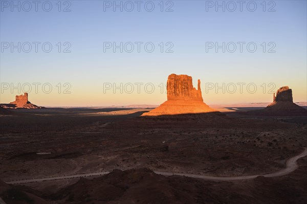 Buttes at sunset in Monument Valley, Arizona, USA