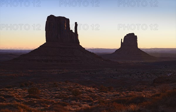 Buttes at sunset in Monument Valley, Arizona, USA