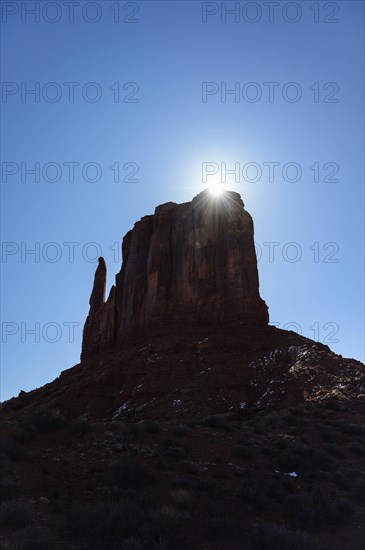 Butte at sunset in Monument Valley, Arizona, USA