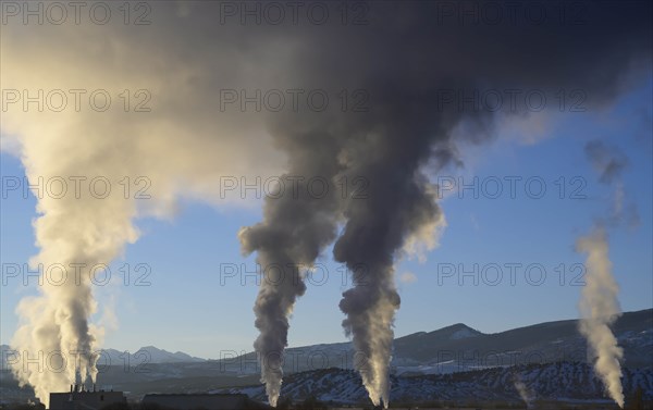 Smoke from factories in Colorado, USA