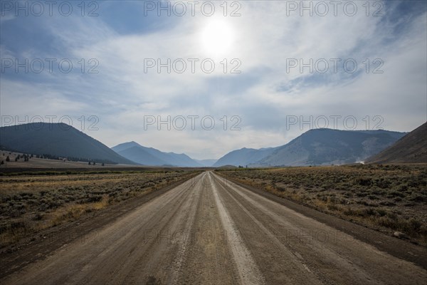 Dirt road through Sun Valley, Idaho, USA