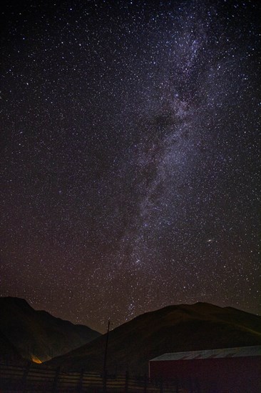 Milky Way galaxy over mountains