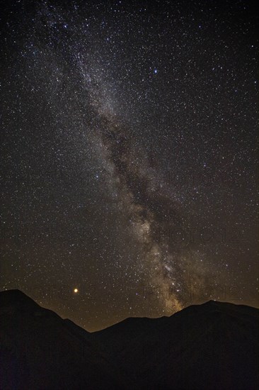 Milky Way galaxy over mountains