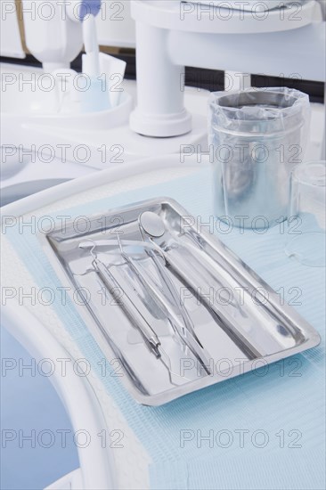 Dental equipment on tray